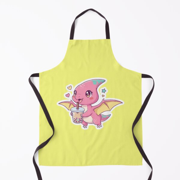 Item preview, Cute Kawaii Pink Pterodactyl Dinosaur Drinking Boba Bubble Tea Sticker for Girls and Anime Lovers designed and sold by bvdesignart.