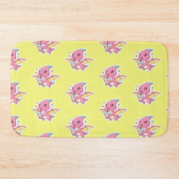 Item preview, Cute Kawaii Pink Pterodactyl Dinosaur Drinking Boba Bubble Tea Sticker for Girls and Anime Lovers designed and sold by bvdesignart.