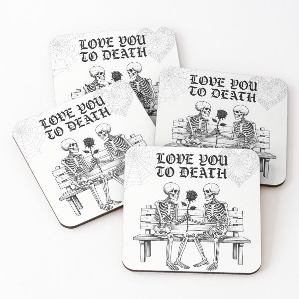 Item preview,  Love You To Death Skeleton Funny Gothic Valentines Day Sticker Shirt Gift designed and sold by GiftsForge.