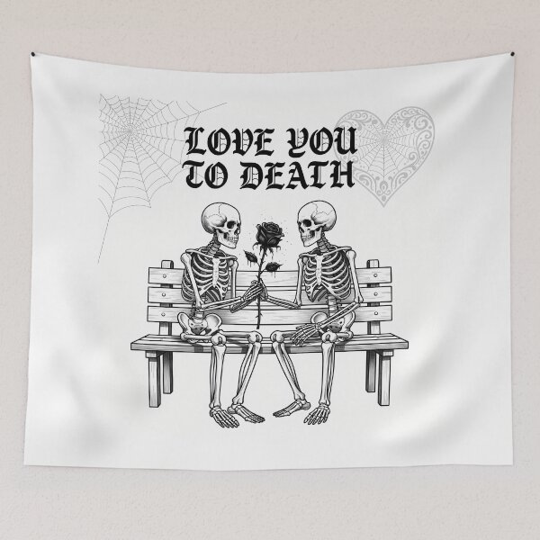 Item preview,  Love You To Death Skeleton Funny Gothic Valentines Day Sticker Shirt Gift designed and sold by GiftsForge.