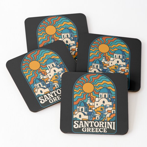 Item preview, Santorini Greece Retro Trippy Travel designed and sold by TomFrontierArt.