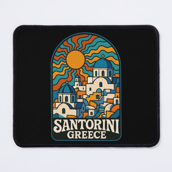 Item preview, Santorini Greece Retro Trippy Travel designed and sold by TomFrontierArt.