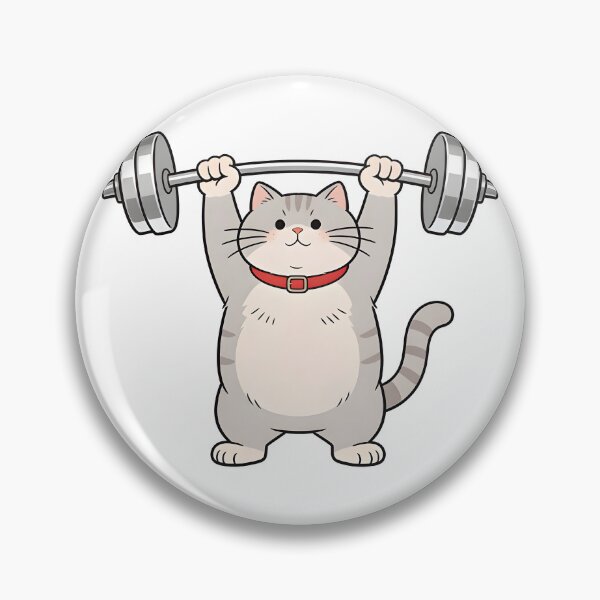 Item preview, cat weightlifting barbell cat designed and sold by Uglyandcute.