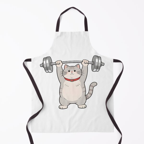 Item preview, cat weightlifting barbell cat designed and sold by Uglyandcute.