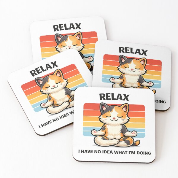 Item preview, Relax I Have No Idea What Im Doing Meditating Cat designed and sold by LongIslandDesgn.