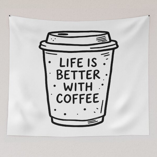 Artikelvorschau, Life Is Better With Coffee – Doodle Coffee Cup Design entworfen und verkauft von QuietFloww.