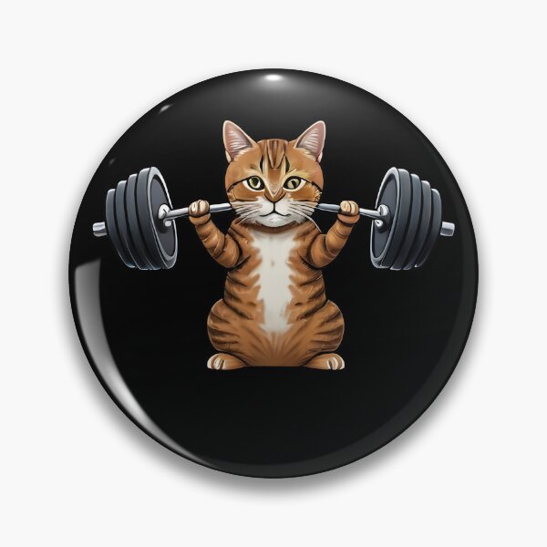 Item preview, cat weightlifting barbell cat designed and sold by Uglyandcute.
