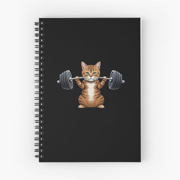 Item preview, cat weightlifting barbell cat designed and sold by Uglyandcute.
