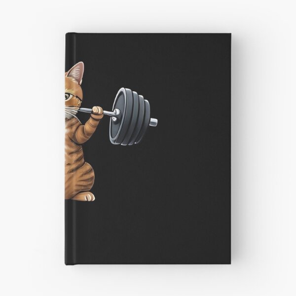 Item preview, cat weightlifting barbell cat designed and sold by Uglyandcute.