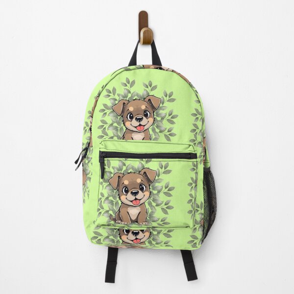 Item preview, Cute puppy among green leaves with pistachio green background designed and sold by lunadesignsmoon.