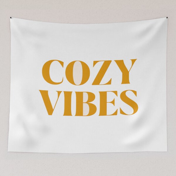 Item preview, Warm Cozy Vibes Typography Design – Retro Aesthetic Quote for Home Decor, Apparel & Seasonal Gifts designed and sold by Bright Nest Studio.