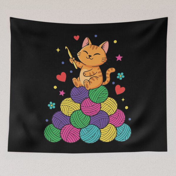 Item preview, Funny Crochet Cat Crochet Lover Yarn Lovers designed and sold by LuminOrb.