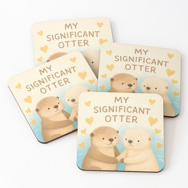 Item preview, Significant Otter Funny Animal Pun Valentines Day Sticker Shirt Couple Gift designed and sold by GiftsForge.