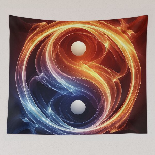 Item preview, Fire and Ice Yin Yang – Energy Balance Abstract Art designed and sold by AmetistLight.