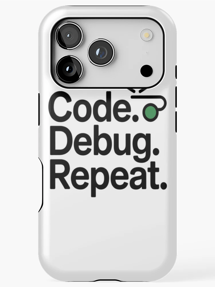 Thumbnail 1 of 4, iPhone Case, Code Debug Repeat – Minimal Programmer Humor Developer Shirt designed and sold by RMTrendy.