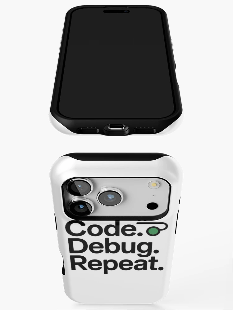 Thumbnail 3 of 4, iPhone Case, Code Debug Repeat – Minimal Programmer Humor Developer Shirt designed and sold by RMTrendy.