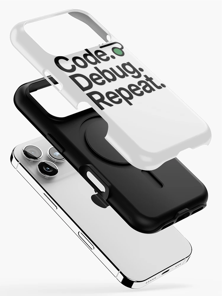 Thumbnail 2 of 4, iPhone Case, Code Debug Repeat – Minimal Programmer Humor Developer Shirt designed and sold by RMTrendy.