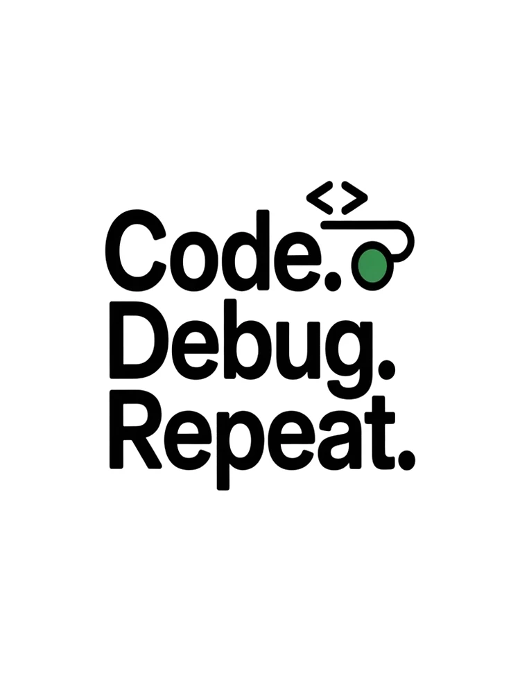 Thumbnail 5 of 5, A-Line Dress, Code Debug Repeat – Minimal Programmer Humor Developer Shirt designed and sold by RMTrendy.
