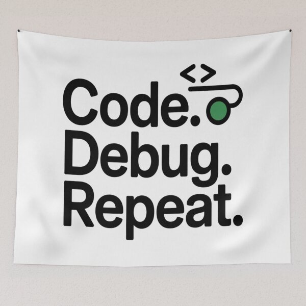Item preview, Code Debug Repeat – Minimal Programmer Humor Developer Shirt designed and sold by RMTrendy.