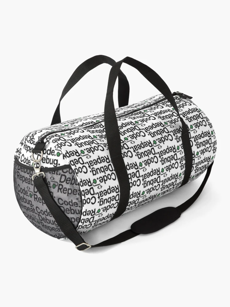 Thumbnail 2 of 3, Duffle Bag, Code Debug Repeat – Minimal Programmer Humor Developer Shirt designed and sold by RMTrendy.