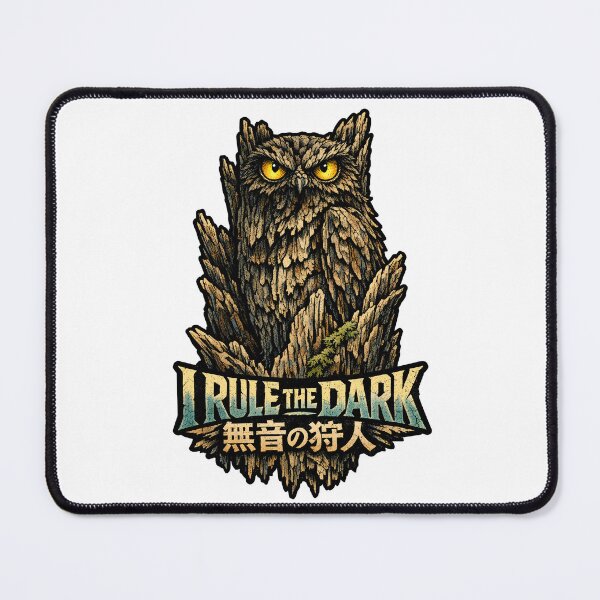 Item preview, I Rule The Dark Silent Hunter Owl Wisdom - Dark Forest Night Bird Alpha Aesthetic - Mystic Owl Tree Bark Texture Design for Goth, Nature Lovers and Wisdom Seekers by Vivaan Studio designed and sold by Vivaan Studio.