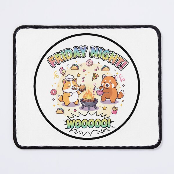 Item preview, Funny BBQ Foxes Friday Night Sticker - Grilling & Wildlife Art designed and sold by octozap.