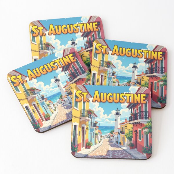 Item preview, St Augustine, Florida, USA: Vintage-Style Painterly Travel Poster designed and sold by LSVart.