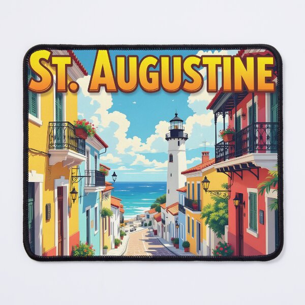 Item preview, St Augustine, Florida, USA: Vintage-Style Painterly Travel Poster designed and sold by LSVart.