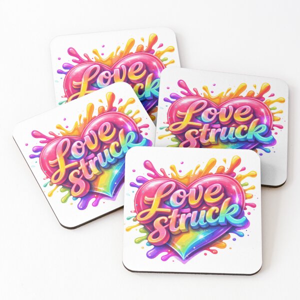 Item preview, Love Struck Colorful Heart Design — Rainbow Romance Typography | Cute Valentine Art designed and sold by AlexLineArt.
