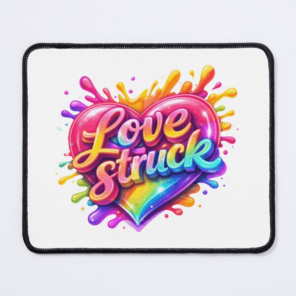 Item preview, Love Struck Colorful Heart Design — Rainbow Romance Typography | Cute Valentine Art designed and sold by AlexLineArt.