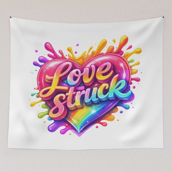 Item preview, Love Struck Colorful Heart Design — Rainbow Romance Typography | Cute Valentine Art designed and sold by AlexLineArt.