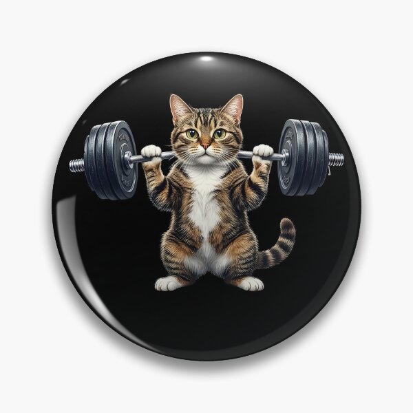 Item preview, cat weightlifting barbell cat designed and sold by Uglyandcute.
