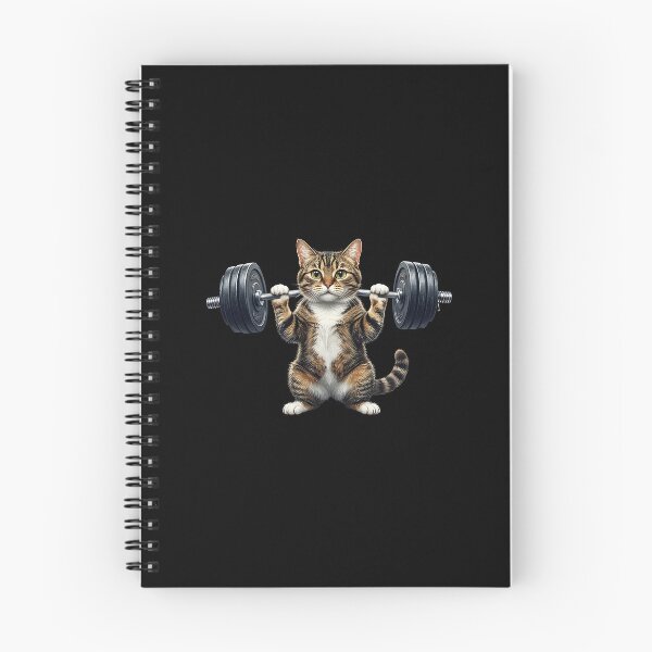 Item preview, cat weightlifting barbell cat designed and sold by Uglyandcute.