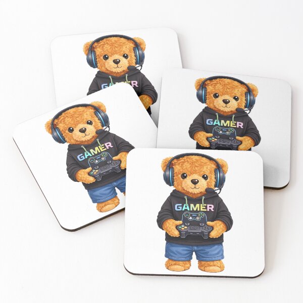 Item preview, Cute Gamer Teddy Bear with Headphones and Controller designed and sold by CuteBear87.