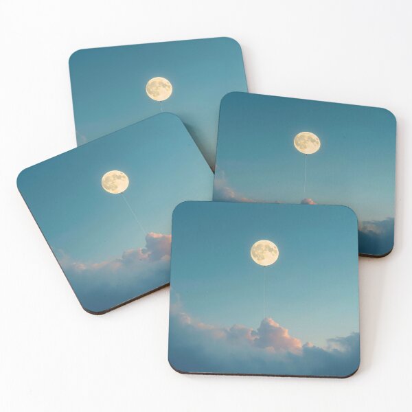Item preview, Lunar Balloon: Surreal Minimalist Full Moon and Clouds Wall Art designed and sold by Cozyartsss.