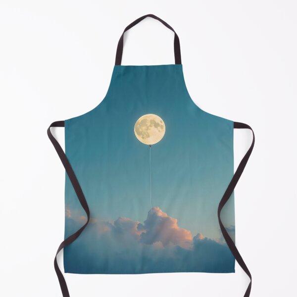 Item preview, Lunar Balloon: Surreal Minimalist Full Moon and Clouds Wall Art designed and sold by Cozyartsss.