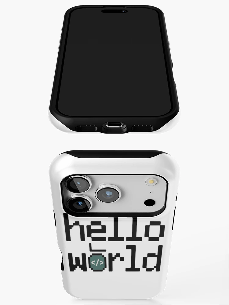 Thumbnail 3 of 4, iPhone Case, Hello World – Classic Programmer Humor Minimal Coding Design designed and sold by RMTrendy.