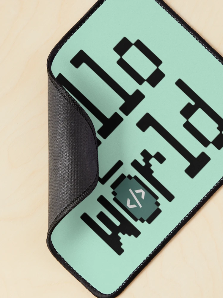 Thumbnail 2 of 5, Mouse Pad, Hello World – Classic Programmer Humor Minimal Coding Design designed and sold by RMTrendy.