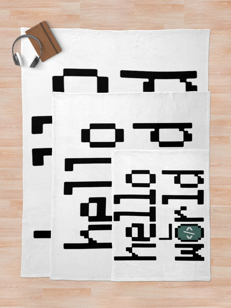 Thumbnail 5 of 6, Throw Blanket, Hello World – Classic Programmer Humor Minimal Coding Design designed and sold by RMTrendy.