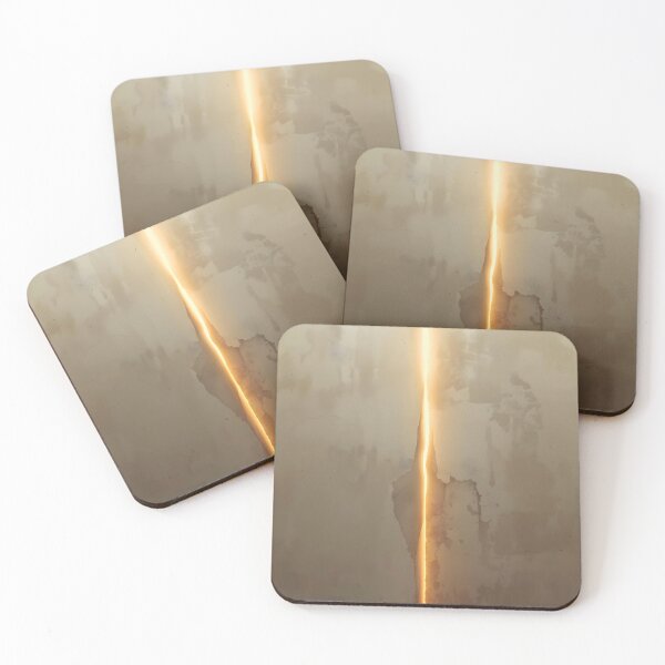 Item preview, The Golden Rift: Abstract Minimalist Glowing Light Portal Wall Art designed and sold by Cozyartsss.