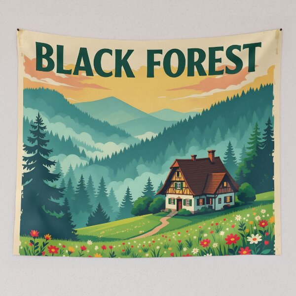 Item preview, Black Forest, Germany: Vintage-Style Painterly Travel Poster designed and sold by LSVart.