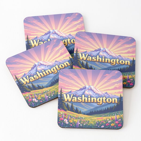 Item preview, Washington State, USA: Vintage-Style Painterly Travel Poster designed and sold by LSVart.