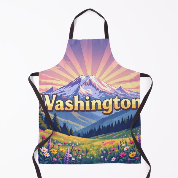 Item preview, Washington State, USA: Vintage-Style Painterly Travel Poster designed and sold by LSVart.
