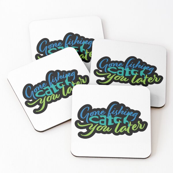 Item preview, Gone fishing catch you later text only illustration designed and sold by Art-Horizon.
