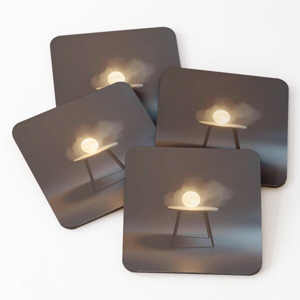 Item preview, Lunar Lamp: Modern Minimalist Full Moon on Table Surreal Dreamscape Art designed and sold by Cozyartsss.