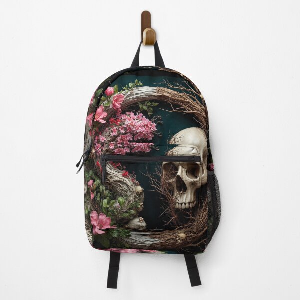 Item preview, Dark Floral Yin Yang Skull – Life and Death Balance Symbol designed and sold by AmetistLight.