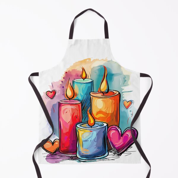 Item preview, Romantic Candle Hearts Saint Valentine's Day - Colorful Glowing Candles with Love Hearts Art Print designed and sold by DesignArtist.ia.