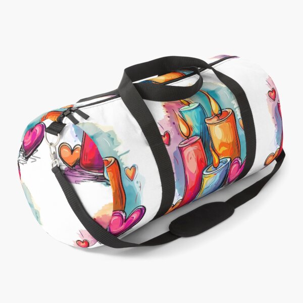 Item preview, Romantic Candle Hearts Saint Valentine's Day - Colorful Glowing Candles with Love Hearts Art Print designed and sold by DesignArtist.ia.