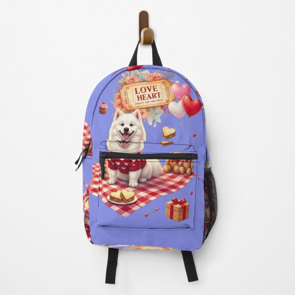 Item preview, Cute Samoyed Dog Valentine's Day Picnic | Red Heart Sweater & Sandwiches designed and sold by E-SarnEdge.