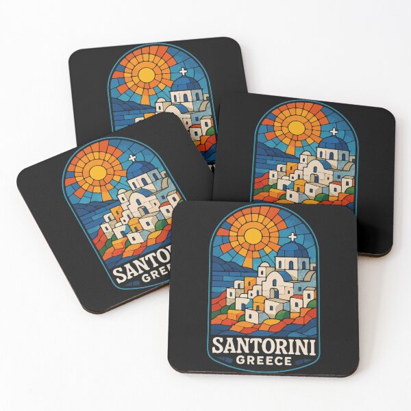Item preview, Santorini Stained Glass Travel designed and sold by TomFrontierArt.